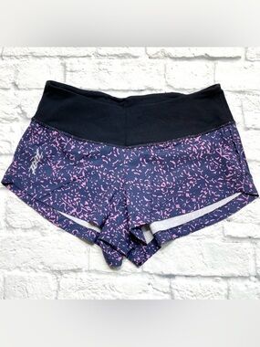Zoot Black Waistband Navy Shorts with Pink Print